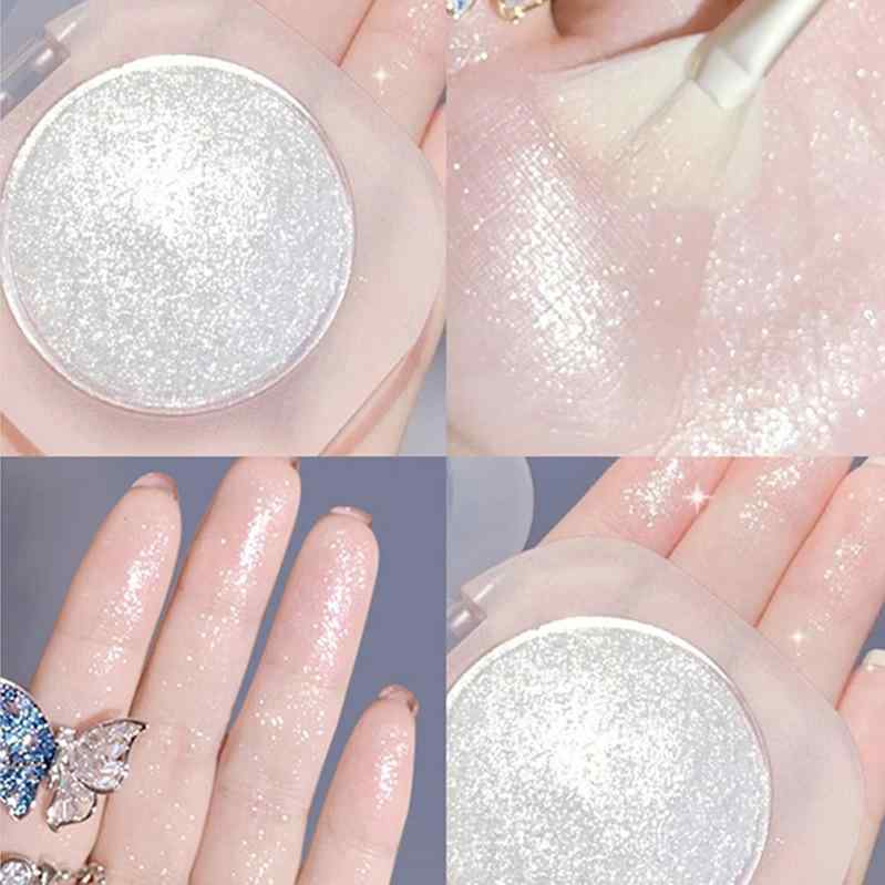 フェイスカラー レディース 高光 フェイスパウダー 単色 パール ツヤ 艶 キラキラ 细闪 提亮 土豆泥 透..