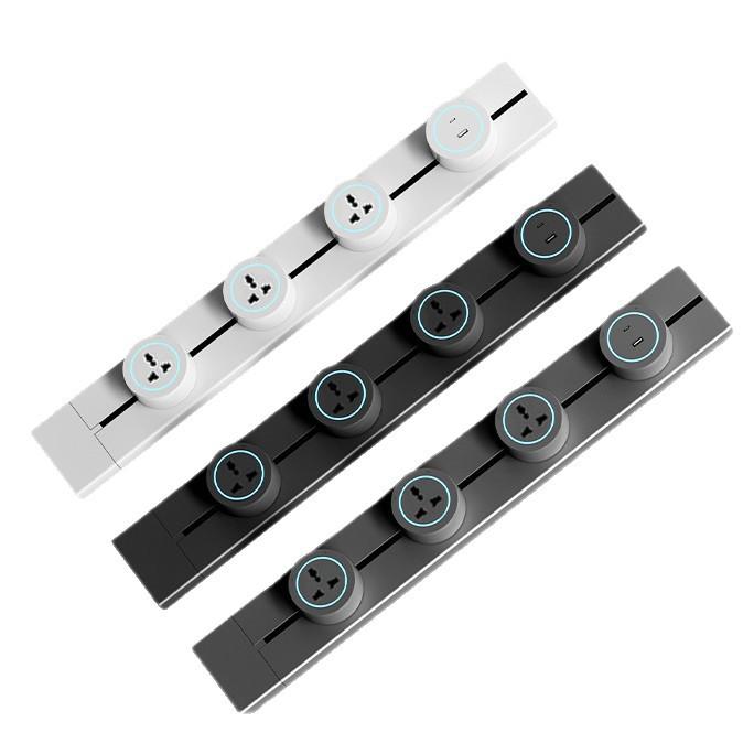 電源タップ 延長コード キッチン用トラックソケット 白色 黒色 灰色 30cm 40cm 50cm 60cm 80cm 100cm U..