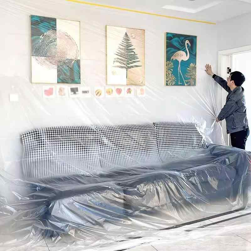 養生シート 家庭用 防塵 カバー ベッド クローゼット tủ lạnh 冷蔵庫 透明 保護 フィルム プラスチック..