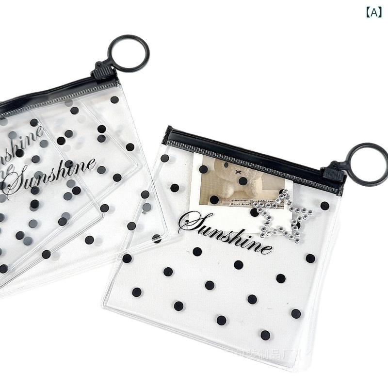 ギフト袋 PVC製 波点 ジッパー付き ラッピング袋 小分け袋 小物入れ 収納袋 10x10cm 5個 10個 20個 か..