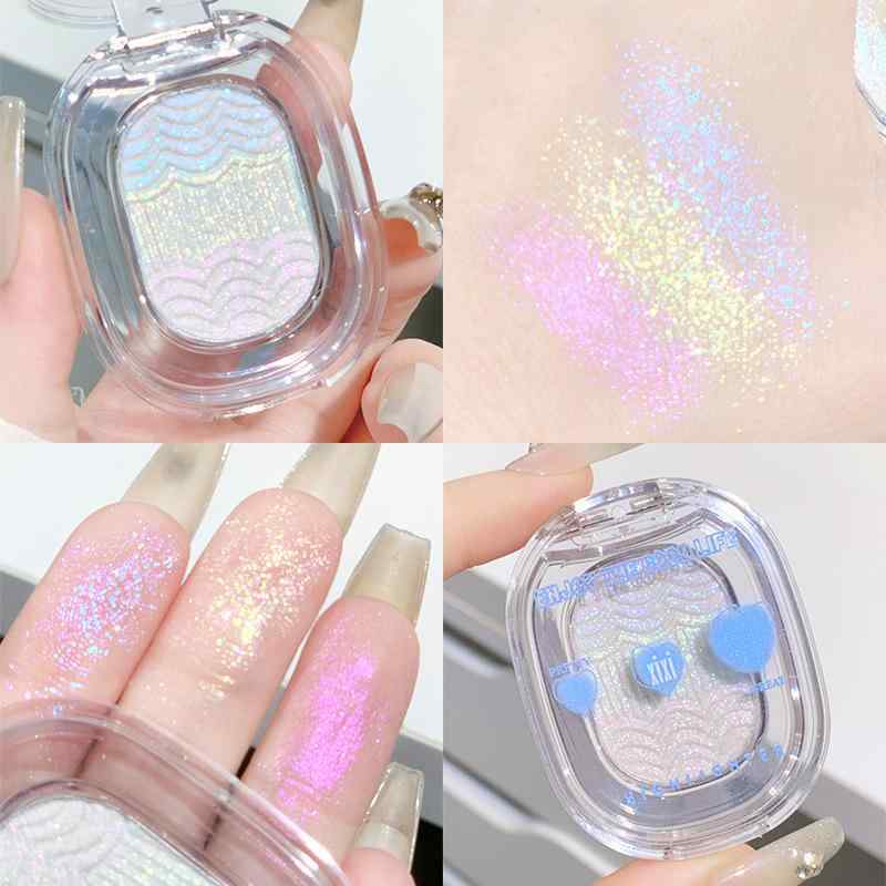 アイシャドウ 単色 ラメ グリッター 高発色 ツヤ 立体感 接触冷感 パール ベージュ系 ピンク系