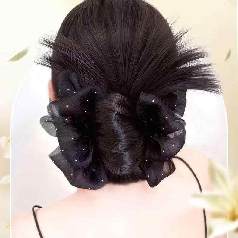 ヘアアクセサリー レディース ヘアゴム シュシュ ウィッグ お団子 Extensions ポイントウィッグ 付け毛..