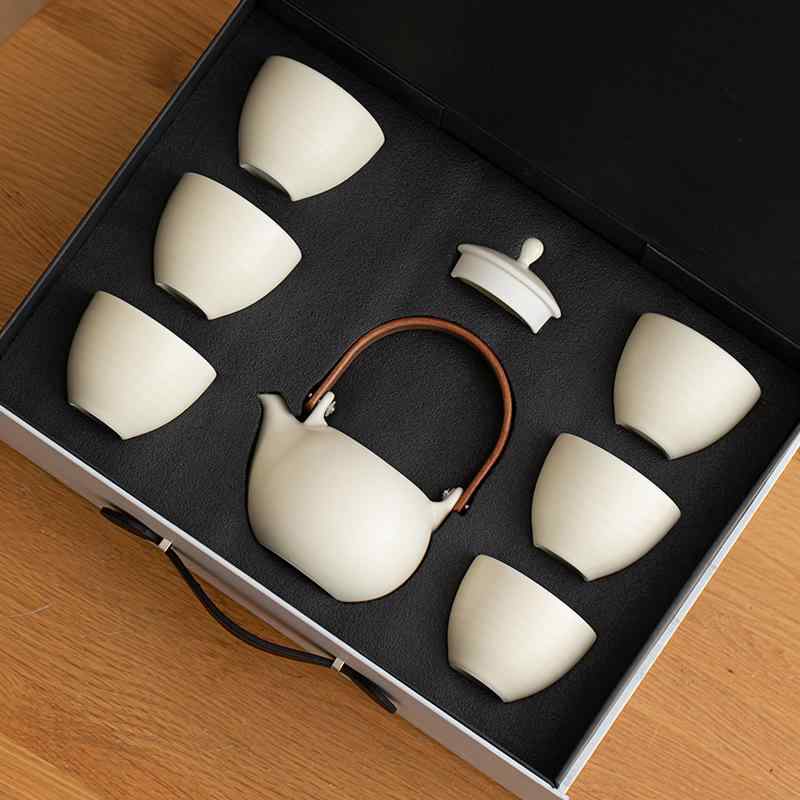 ティーポット レディース 茶器セット 陶器 急須 湯呑み 茶こし付き クリーム色 イエロー ピンク おしゃ..