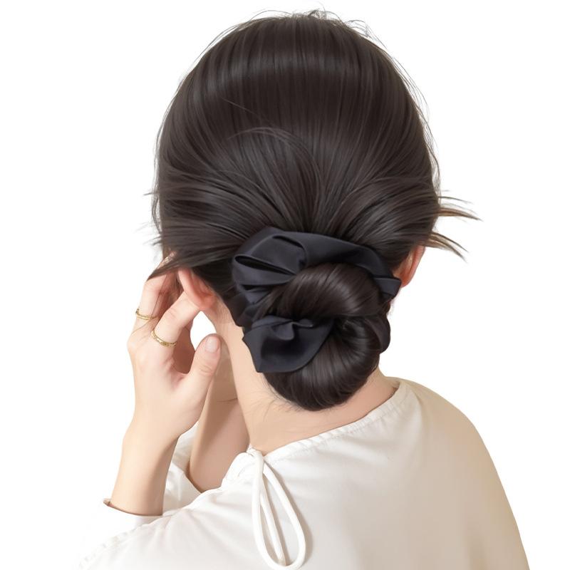 ヘアゴム ウィッグ お団子 Extensions シュシュ 巻き付け Extension ダークブラウン ライトブラウン 自..