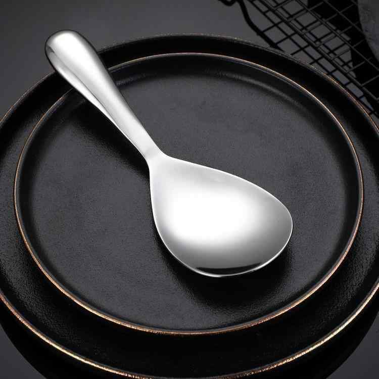 飯杓 ステンレス製 大盛り 家庭用 焦げ付き防止 しゃもじ 配膳 スプーン 304ステンレス 砂光 本色