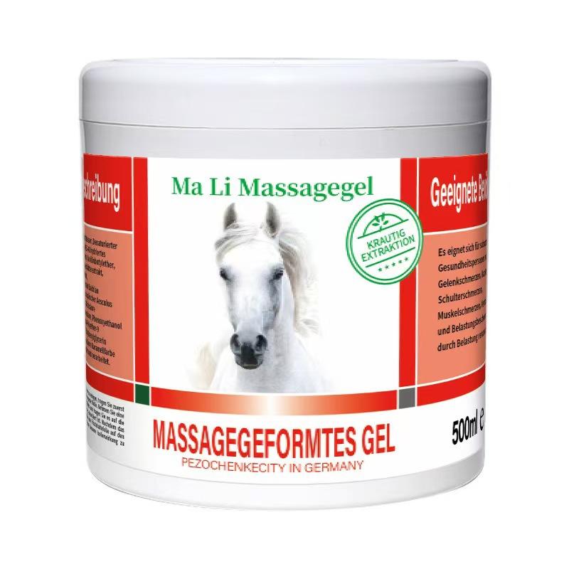 マッサージゲル ドイツ馬油 馬栗 筋肉 関節 肩 首 腰 疲労 痛み 温感 500g