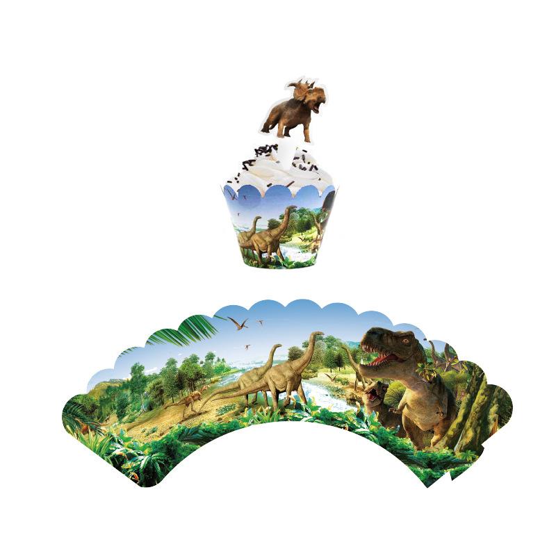ケーキ 子供用 ケーキトッパー ジュラシック 恐竜 紙製 デザート パーティー