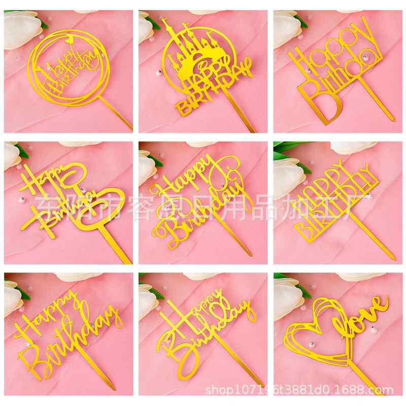 ケーキ デコレーション トッパー 大文字 パーティー アクリル製 飾り 10個セット 誕生日