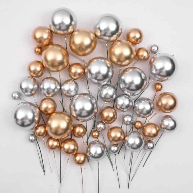 ケーキ デコレーション 金色 銀色 ボール 2cm 2.5cm 3cm 4cm 50個セット 飾り付け パーティー イベント..