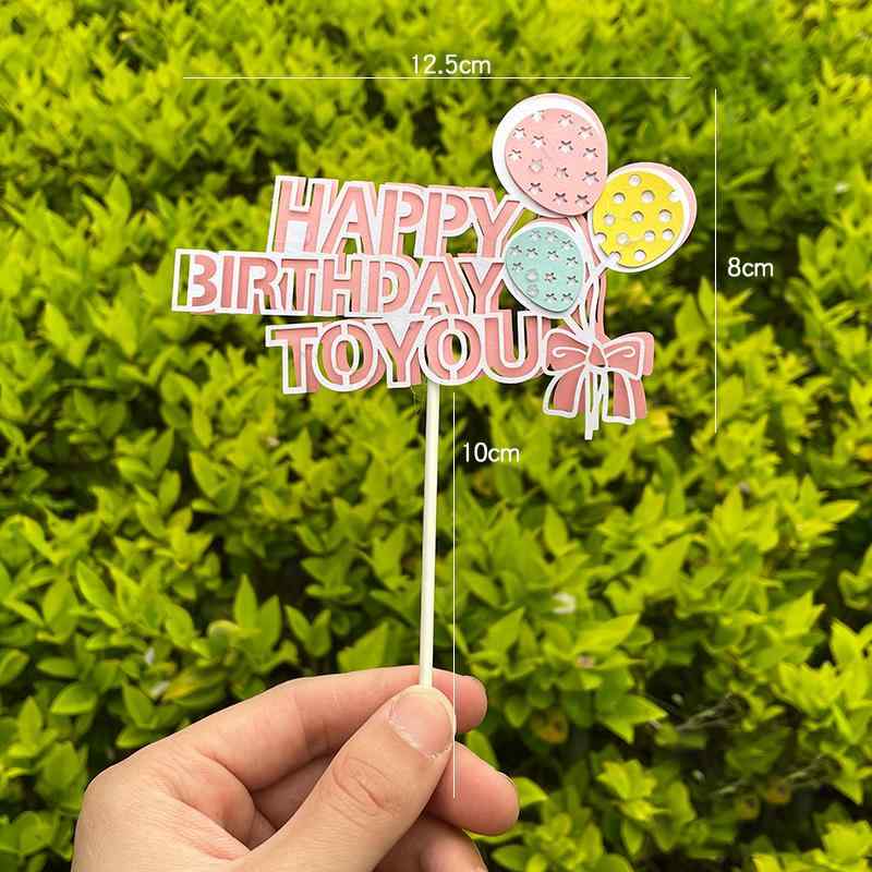 ケーキトッパー レディース キッズ バースデー 誕生日 デコレーション 飾り付け 風船 リボン パステル..