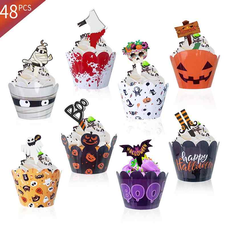 ケーキ ハロウィン パーティー 紙コップ デコレーション 飾り付け カップケーキ 囲い ラッピング イベント 道具