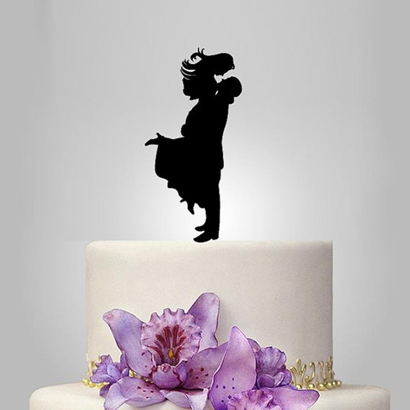 ケーキトッパー カップル人形 ウェディングケーキ デコレーション 飾り付け ブラック レッド ミラーゴ..