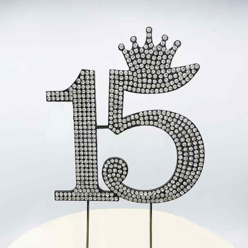 ケーキトッパー 15歳 16歳 合金 ジルコニア デコレーション パーティー 誕生日 イベント