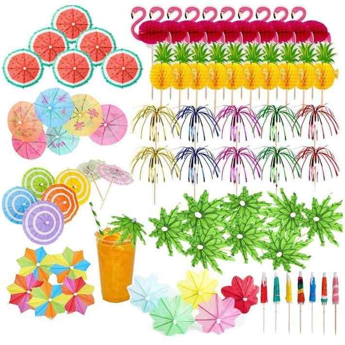 ケーキトッパー パーティー デコレーション 飾り付け フルーツピック 紙ストロー カラフル 花火 イベント