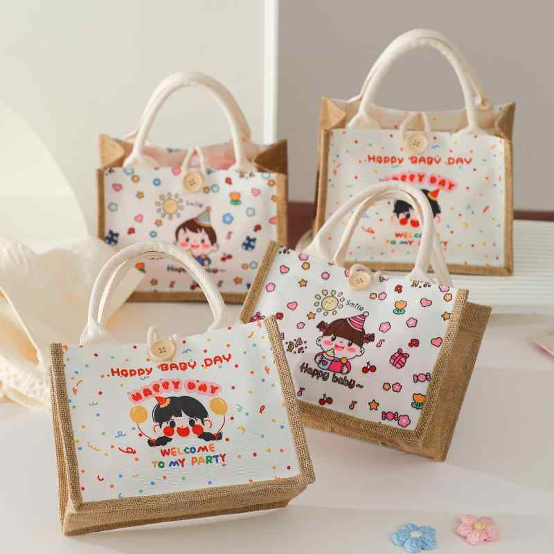 ギフトバッグ キッズ 子供 カートゥーン かわいい 水玉 ドット柄 手提げ袋 ベビー 満月 誕生祝い プレゼント ギフト 学生 贈り物 男の子 女の子