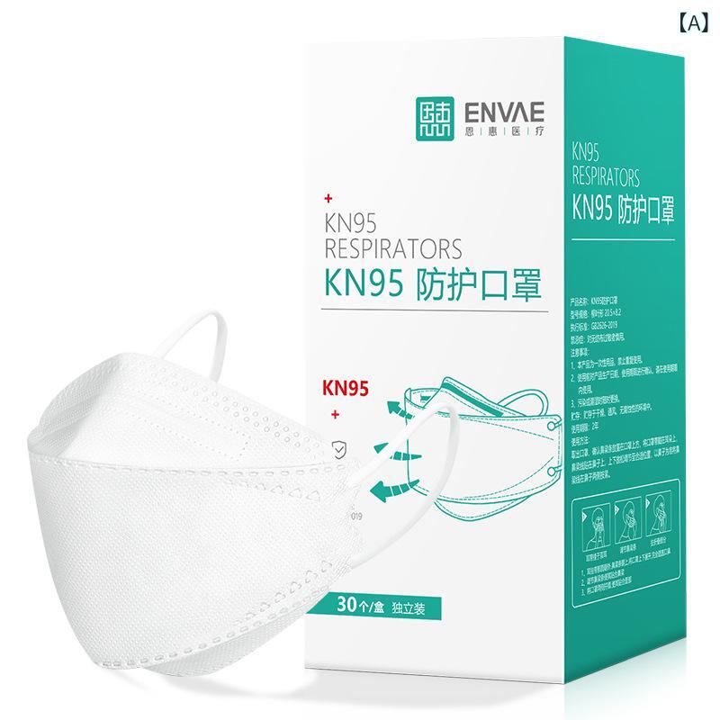 マスク 大人用 立体型 4層構造 独立包装 不織布 3D フィット 呼吸しやすい 快適 柳葉型 ホワイト