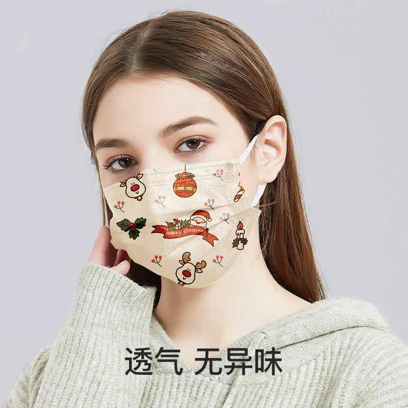 マスク 大人用 クリスマス 使い捨て 3層構造 防護 布 秋冬 30枚入り