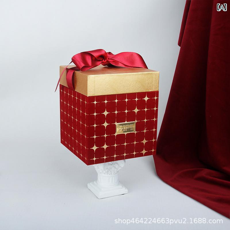 ギフトボックス 結婚式 引き出物 ブライダル パーティー お祝い 返礼品 贈り物 ベルベット 大容量 ファ..