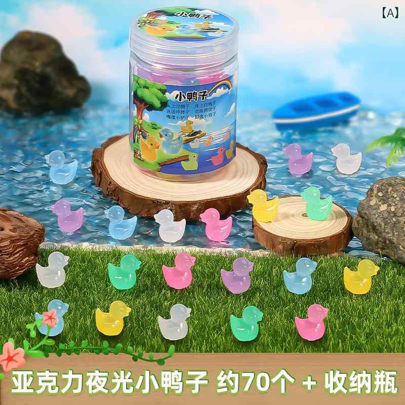 クリスマス デコレーション 置き物 アクリル製 夜光 ミニチュア 樹脂製 カートゥーン 鴨 亀 ディスプレ..