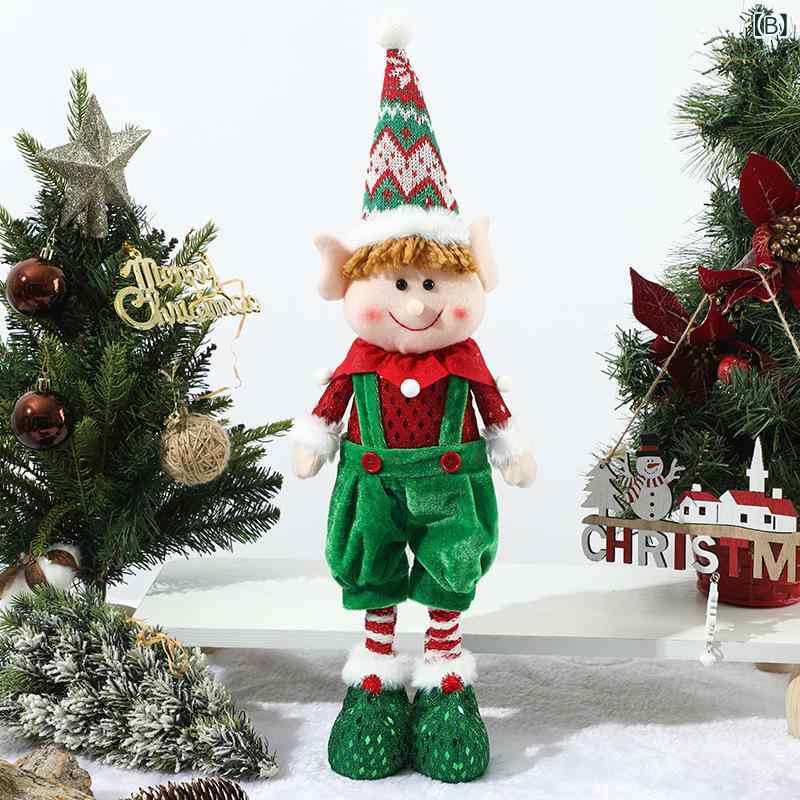 クリスマス 飾り 伸縮 ドール 人形 ぬいぐるみ レッド グリーン エルフ 窓 ディスプレイ スタンド 伸縮式 クリスマス飾り かわいい 3