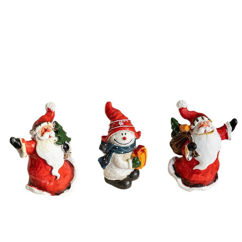 置物 樹脂製 クリスマス 飾り オーナメント レトロ ヨーロピアン ディスプレイ ホーム デコレーション 雪だるま