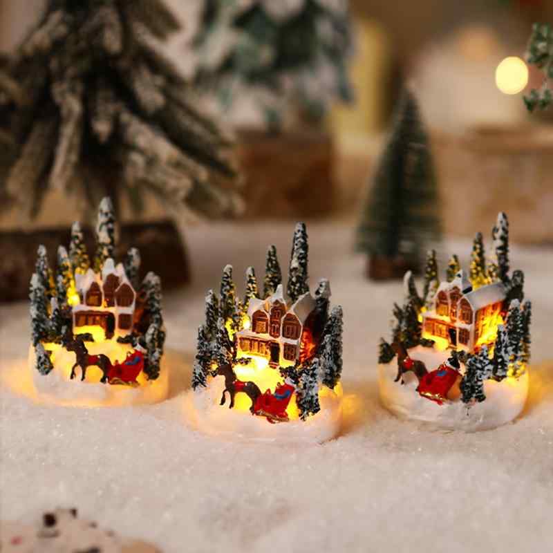 クリスマス 飾り 樹脂 ハウス オブジェ クリスマスツリー ミニチュア ジオラマ クリスマス プレゼント 欧風 ガーデニング