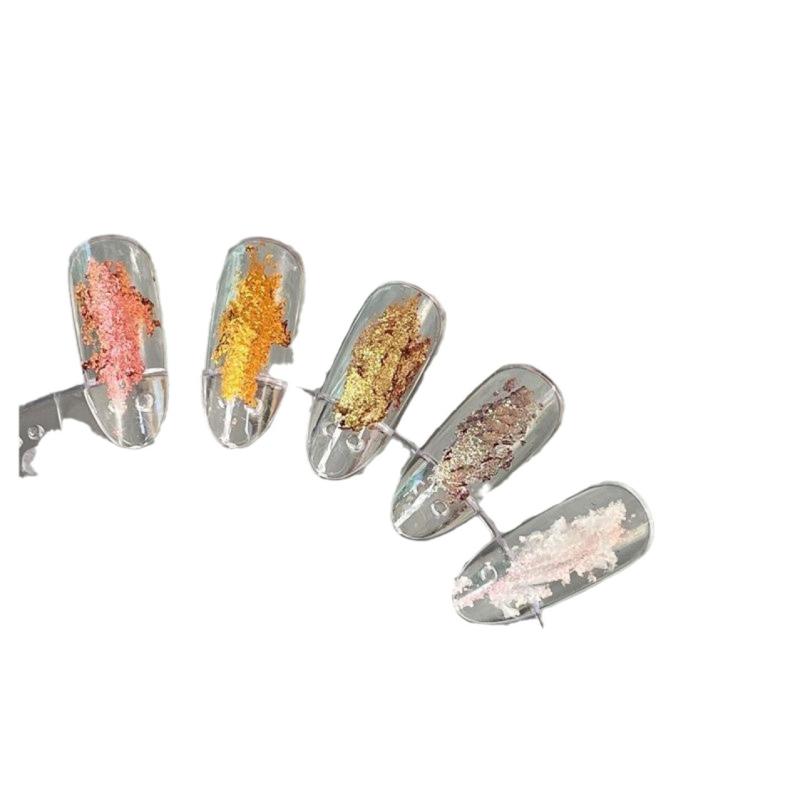 ネイルパーツ ミラーパウダー ラメ グリッター 雲母 メタリック 偏光カラー 6g セルフネイル デコレーション アートパーツ(4)