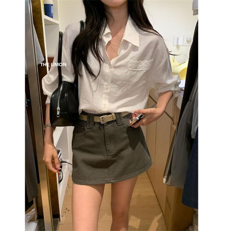 セットアップ レディース 春秋 韓国風 ブラウス シャツ 高見え Aライン スカート 上下セット 2点セット オフィスカジュアル きれいめ デート