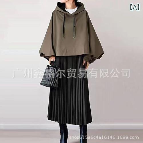 セットアップ レディース 春秋 長袖 パーカー トップス プリーツ スカート 上下セット 日韓風 カジュアル ゆったり かわいい 綿