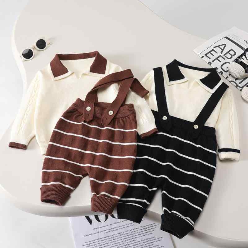 ベビー服 ニットトップス パンツ 春秋物 新生児 女の子 コットン セーター 上下セット 2点セット 花柄 かわいい 普段使い 部屋着