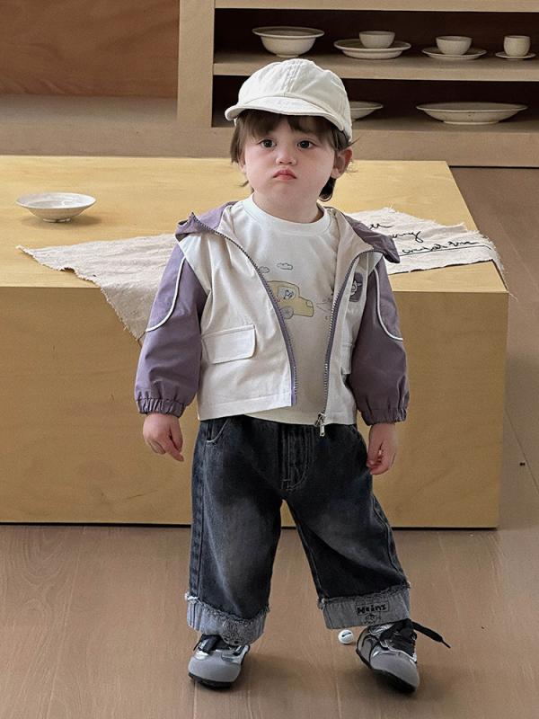 ベビー服 男の子 薄手パーカー アウター 赤ちゃん 子供服 長袖 ポリエステル100% 紫 赤 ベージュ 73cm 80cm 90cm 100cm