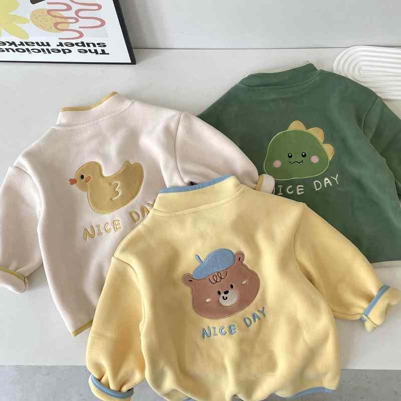 Other - 子供服 アウター 秋冬 男の子 ベビー 立襟 かわいい ジップアップ ジャケット 赤ちゃん 暖かい 柔らかい トップス