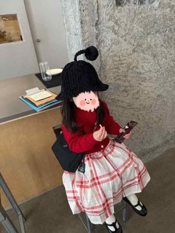 子供服 女の子 ワンピース 春秋 長袖 コットン 格子柄 ロング丈 チュニック かわいい 普段着