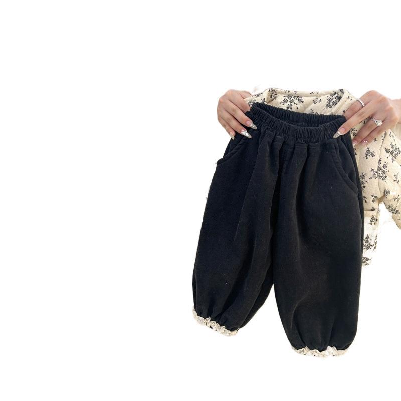 子供服 ガールズ 中綿コート 秋冬 花柄 フリル 厚手 防寒 アウター パンツ 上下セット 80 90 100 110 120 130