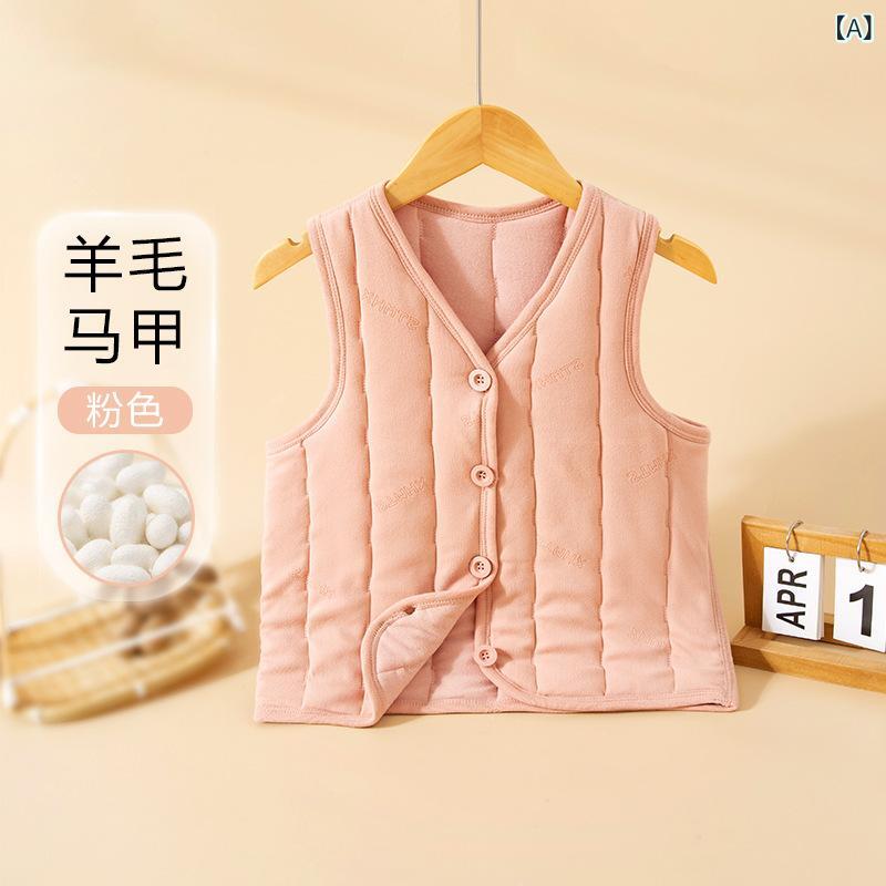 Other - 子供服 ベスト 秋冬 中綿入り 男の子 女の子 厚手 アウター 防寒 チョッキ キッズ 110cm 120cm 130cm 140cm 150cm 160cm 170cm ピンク カーキ ブルー グレー