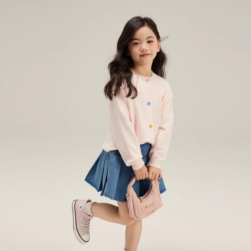 ニットカーディガン キッズ 女の子 子供服 韓国風 薄手 ニット アウター 配色 春秋 冬 長袖 普段着 通学着 伸縮性 かわいい 柔らかい 快適 110cm 120cm 130cm 140cm 150cm 160cm