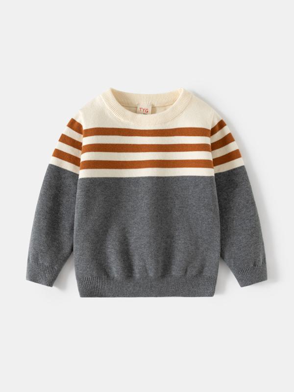 子供服 男の子 ニットトップス 長袖 丸首 ボーダー柄 コットン セーター 普段着 春秋 100cm 110cm 120cm 130cm 140cm