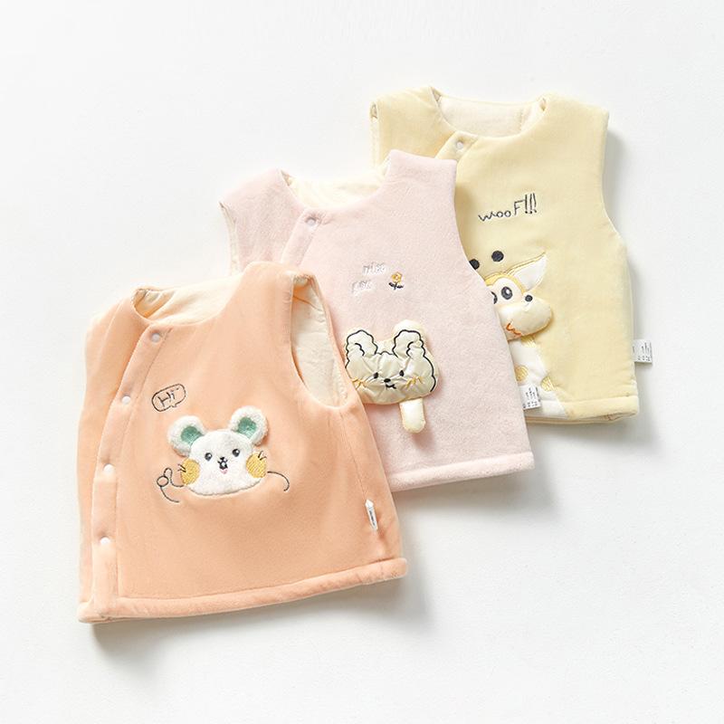ベビー服 マタニティベスト 秋冬 幼児 赤ちゃん 中綿入り 暖か ベスト 子供服 綿 厚手 スリーブレス ジャケット