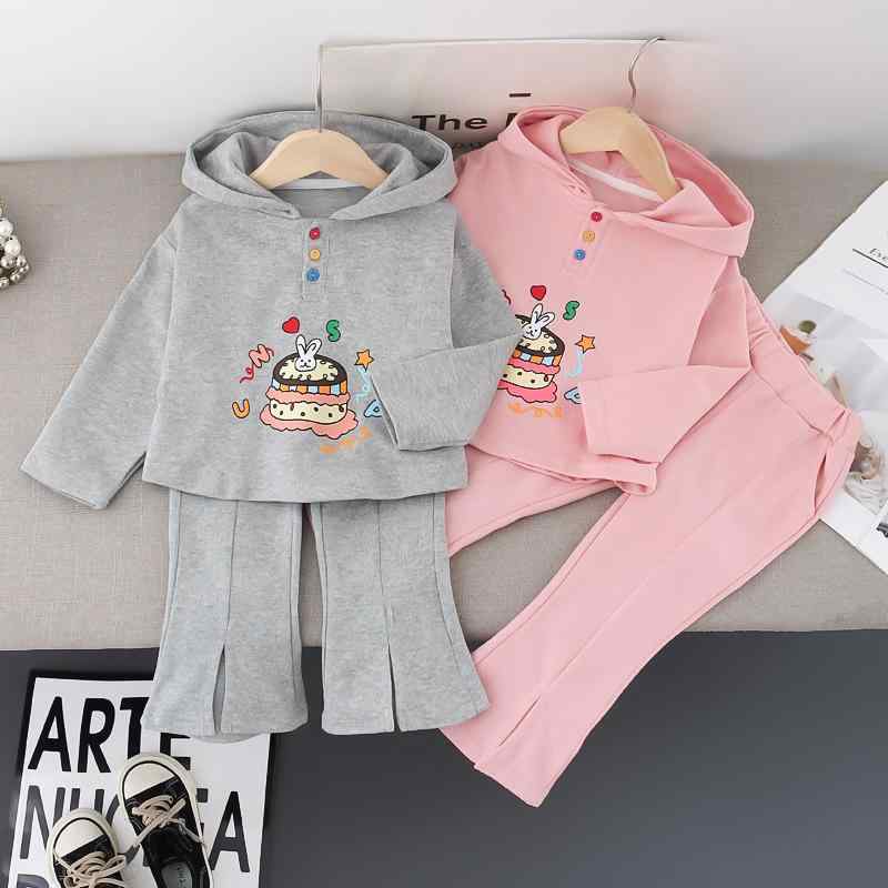 子供服 スウェット セットアップ ガールズ 秋物 長袖パーカー パンツ 2点セット かわいい 普段着 部屋着