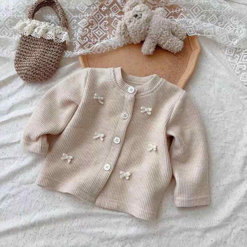 子供服 カーディガン 女の子 春秋 ニット ベビー服 おしゃれ かわいい 上着 綿 ピンク系 カーキ 66 73 80 90 100