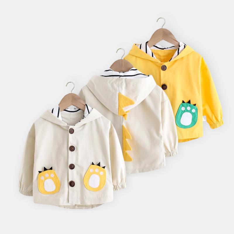 ジャケット キッズ 男の子 ベビー 子供服 コットン 長袖 ブルゾン ジャンパー 普段使い かわいい 熊柄 イエロー系 アイボリー 73 80 90 100 110