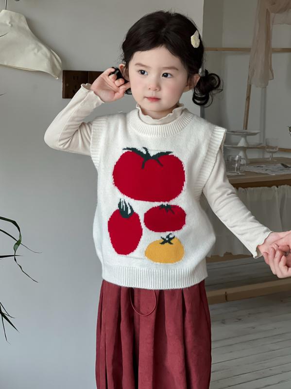 子供服 ニットベスト 女の子 秋 ベビー セーター ベスト トップス 子供 幼児 かわいい 普段使い 100cm 110cm 120cm 130cm 140cm 150cm