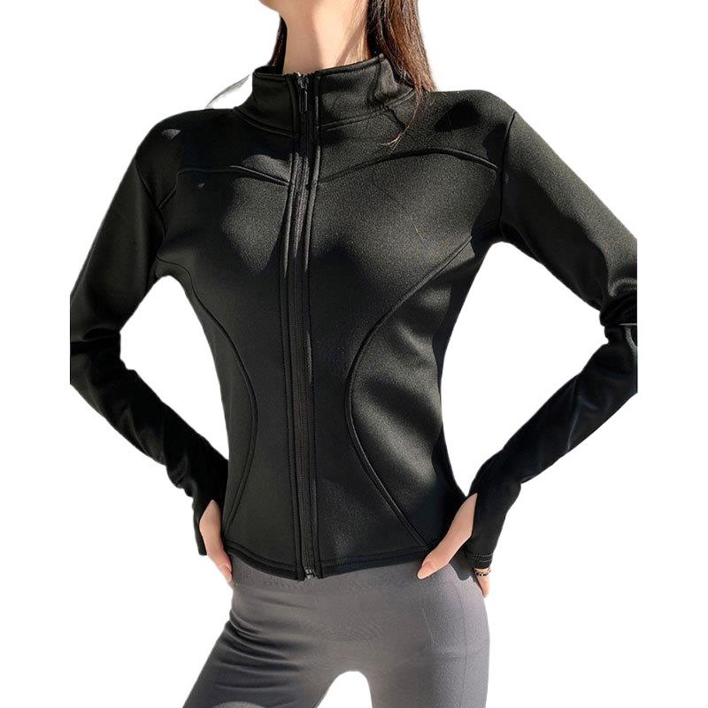 ヨガ アウター レディース 秋冬 ストレッチ 300g ドイツ製起毛 保温 トップス 立襟 スポーツ ランニング ジョギング ウェア カーキ色 ミルクホワイト ダークグレー ブラック S M L XL