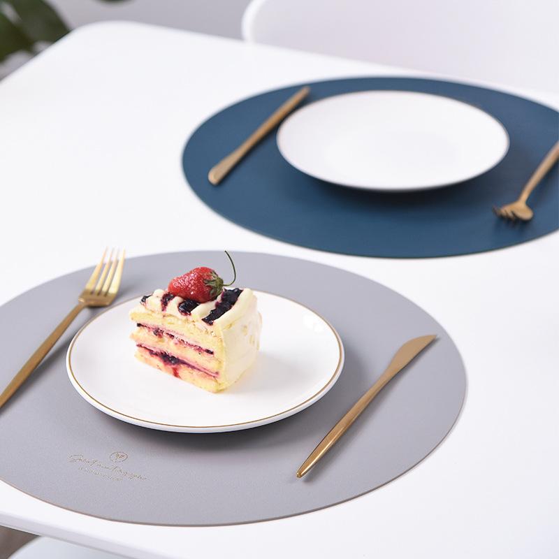 ランチョンマット 北欧風 円形 レザー 防水 防油 断熱 テーブルマット おしゃれ 西洋料理 レストラン用..