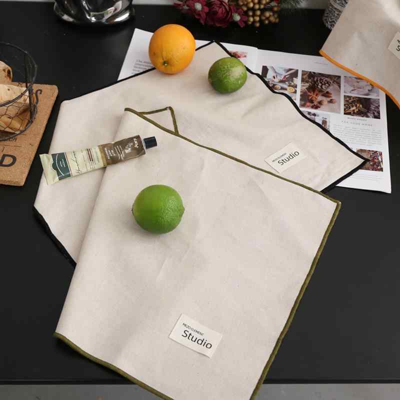 ランチョンマット コットン リネン 無地 テーブルクロス ブラック オリーブグリーン オレンジ ブルー 北欧風