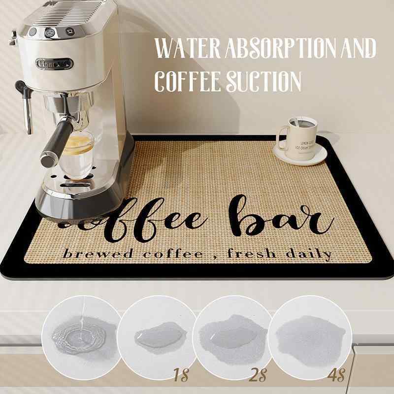 キッチンマット 珪藻土 吸水マット 速乾 水切りマット グラスマット コースター 滑り止め 北欧風 カフ..