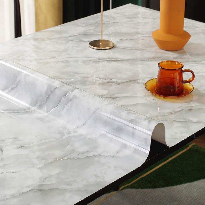 テーブルクロス 防水 防油 大理石柄 おしゃれな北欧風 ダイニングテーブルマット デスクマット 長方形