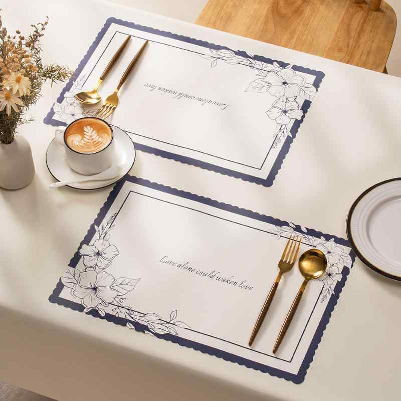 テーブルマット ランチョンマット 花柄 撥水 防油 厚手 紙製 欧風