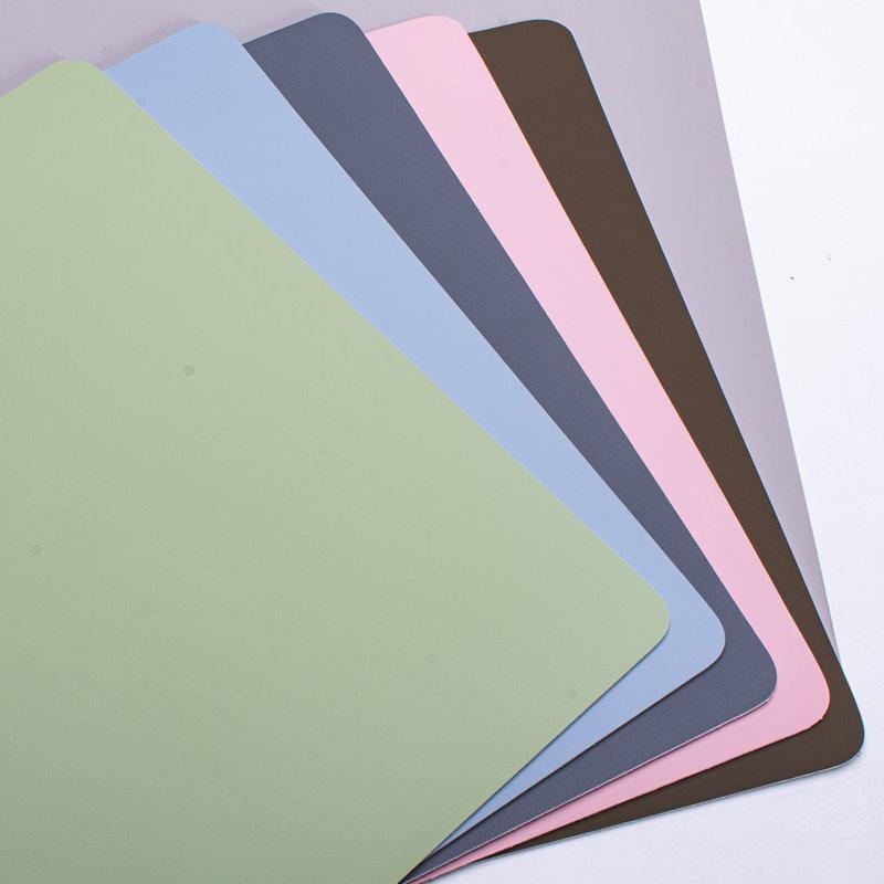 テーブルマット ランチョンマット 防水 防油 断熱 パッド コースター 食器マット レザー 長方形 無地 ミルクピンク グリーン ブルーグレー