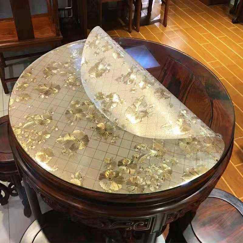 テーブルクロス テーブルマット PVC製 ソフトガラス 撥水 防油 円形 正方形 プリント 透明 クリア 磨りガラス 家庭用 レストラン用 直径60cm 70cm 80cm 90cm 100cm 110cm 120cm 130cm 135cm 138cm